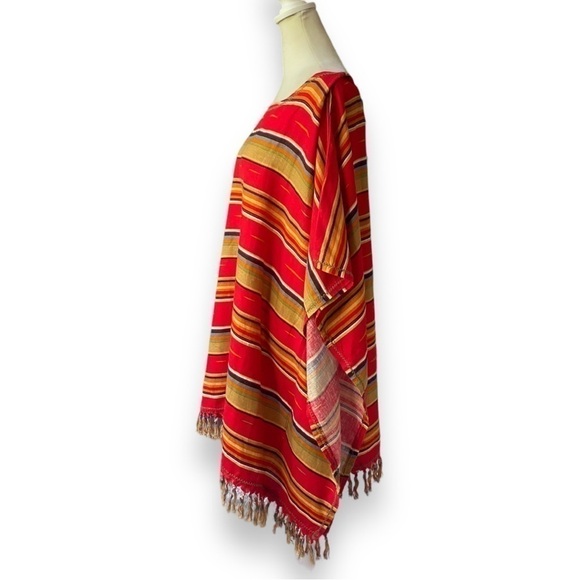 NEW Ryan Michael Serape Summer Linen-Blend Poncho | Size L/XL - Picture 8 of 16